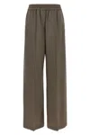 Brunello Cucinelli Tropical Luxury Wool Loose Trousers In Gray