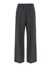 Brunello Cucinelli Relaxed Wide-leg Trousers With Textured Finish In Gray