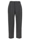 Brunello Cucinelli Grey Pants With Elastic Waistband In Wool And Cashmere In Gray