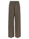 Brunello Cucinelli Tropical Luxury Wool Loose Trousers In Brown