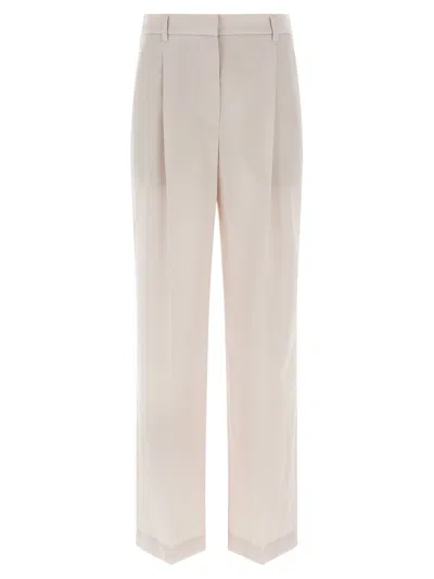 BRUNELLO CUCINELLI WOOL PANTS WHITE