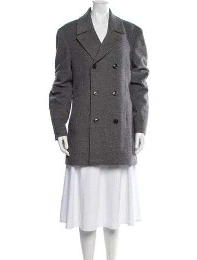 Pre-owned Brunello Cucinelli Wool Peacoat In Gray