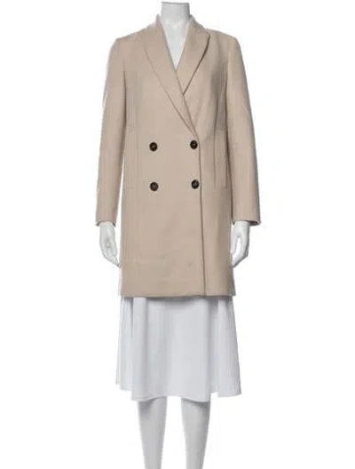 Pre-owned Brunello Cucinelli Wool Peacoat In Neutrals