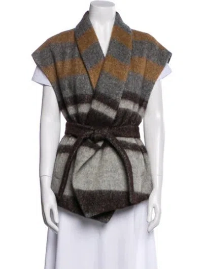 Pre-owned Brunello Cucinelli Wool Plaid Print Vest In Multi