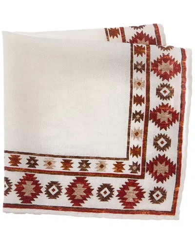 Brunello Cucinelli Wool Pocket Square In White