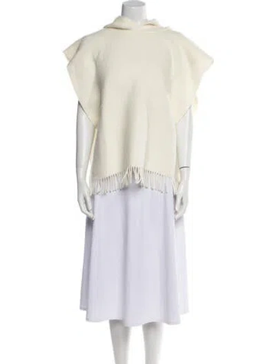 Pre-owned Brunello Cucinelli Wool Poncho In Neutral