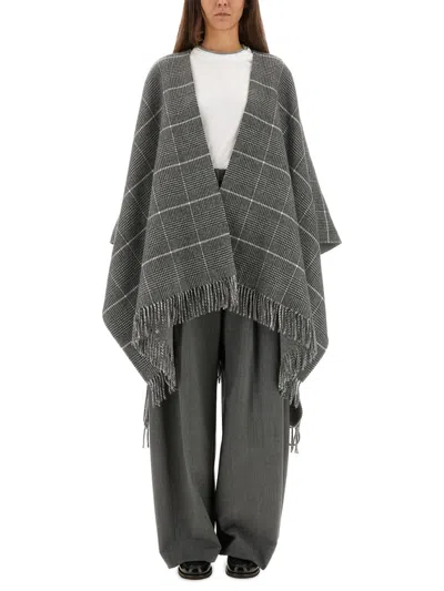 BRUNELLO CUCINELLI WOOL PONCHO WITH BANGS