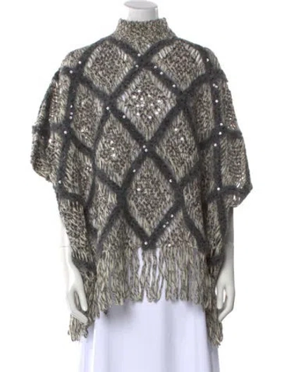 Pre-owned Brunello Cucinelli Wool Printed Sweater W/ Tags In Gray