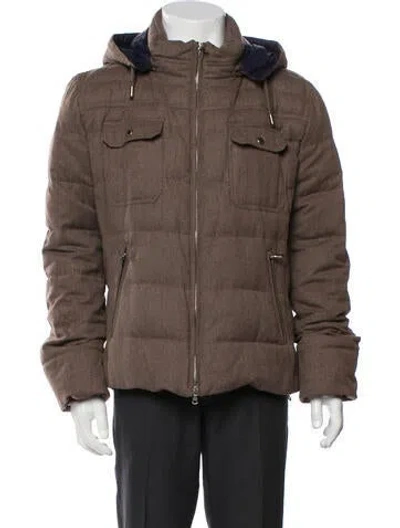 Pre-owned Brunello Cucinelli Wool Puffer Coat In Brown