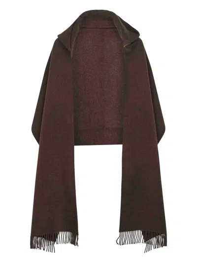 BRUNELLO CUCINELLI BRUNELLO CUCINELLI WOOL SCARF WITH HOOD ACCESSORIES