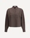 Brunello Cucinelli Wool Shirt In Brown