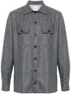Brunello Cucinelli Flap Pocket Long-sleeved Shirt In Gray