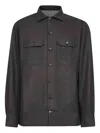 Brunello Cucinelli Patch-pocket Buttoned Shirt In Brown
