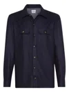 Brunello Cucinelli Wool Shirt With Long Sleeves And Spread Collar