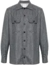 Brunello Cucinelli Flap Pocket Long-sleeved Shirt In Gray