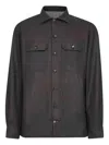 Brunello Cucinelli Patch-pocket Buttoned Shirt In Brown