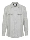 Brunello Cucinelli Wool Flannel Overshirt In Gris Claro