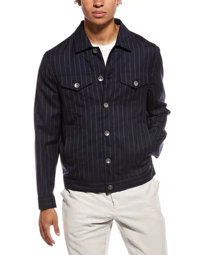 Brunello Cucinelli Wool Shirt Jacket In Black