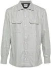 Brunello Cucinelli Wool Flannel Overshirt In Light Grey