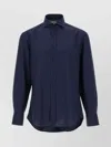 Brunello Cucinelli Herringbone Patterned Cotton-blend Flannel Shirt In Blue