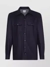 Brunello Cucinelli Wool Shirt With Long Sleeves And Spread Collar In Black