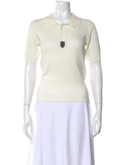 Pre-owned Brunello Cucinelli Wool Short Sleeve Polo In Neutral