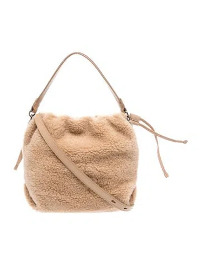 Pre-owned Brunello Cucinelli Wool Shoulder Bag In Neutrals