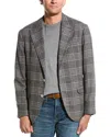 Brunello Cucinelli Wool-blend Check Blazer In Gray