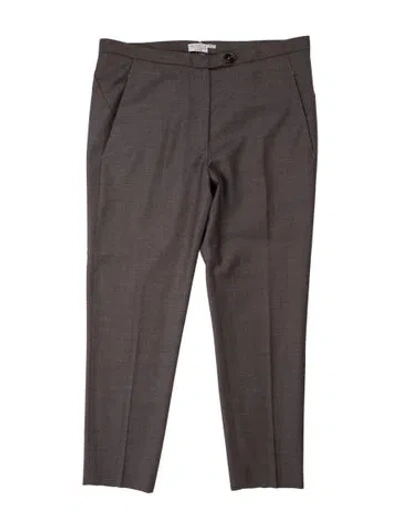 Pre-owned Brunello Cucinelli Wool Skinny Leg Pants In Gray