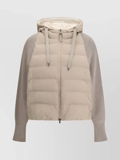 BRUNELLO CUCINELLI WOOL SLEEVE DOWN JACKET