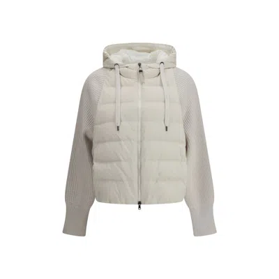 BRUNELLO CUCINELLI WOOL SLEEVED DOWN JACKET