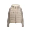 Brunello Cucinelli Wool Sleeved Down Jacket In Neutral
