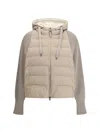Brunello Cucinelli Wool Sleeved Down Jacket In Neutral
