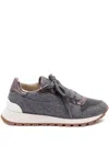 Brunello Cucinelli Textured Lace-up Sneakers