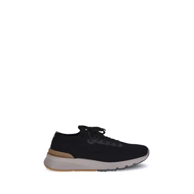 Brunello Cucinelli Wool Sneakers In Black