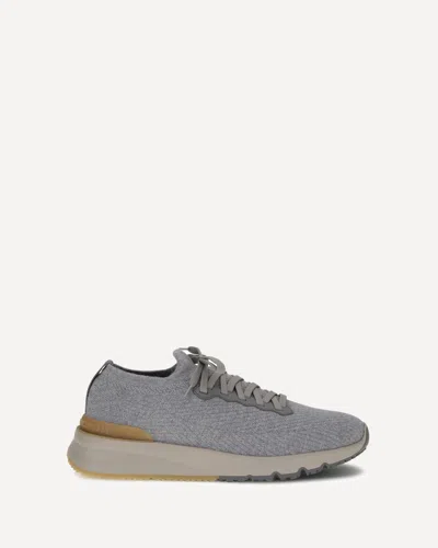 Brunello Cucinelli Wool Sneakers In Gray