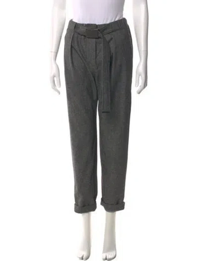 Pre-owned Brunello Cucinelli Wool Straight Leg Pants In Grey