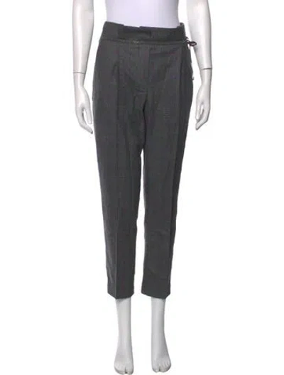 Pre-owned Brunello Cucinelli Wool Straight Leg Pants In Grey