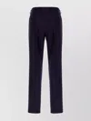Brunello Cucinelli Wool Straight Leg Trousers With Belt Loops In Blue