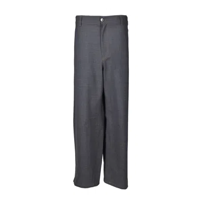 Brunello Cucinelli Wool Straight Trousers In Gray