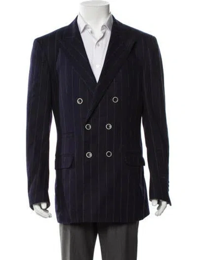 Pre-owned Brunello Cucinelli Wool Striped Sport Coat In Gray