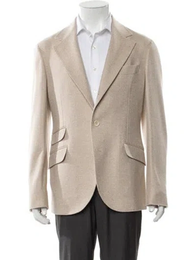 Pre-owned Brunello Cucinelli Wool Striped Sport Coat In Neutral