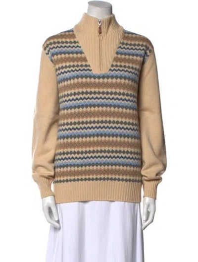 Pre-owned Brunello Cucinelli Wool Striped Sweater In Neutral