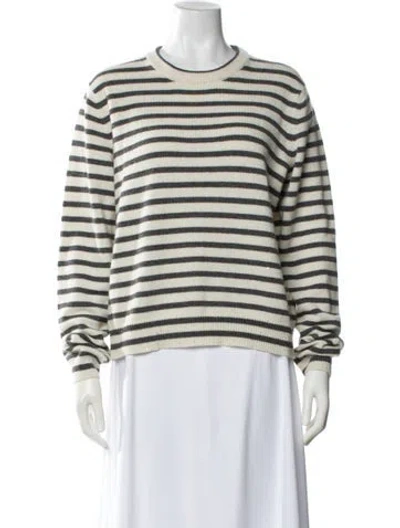 Pre-owned Brunello Cucinelli Wool Striped Sweater W/ Tags In Neutral