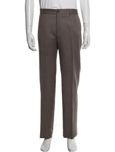 Pre-owned Brunello Cucinelli Wool Striped Two-piece Suit In Brown