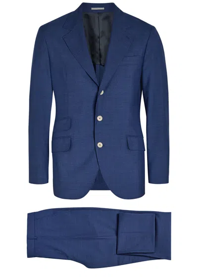 Brunello Cucinelli Wool Suit In Blue