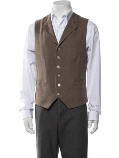 Pre-owned Brunello Cucinelli Wool Suit Vest In Brown