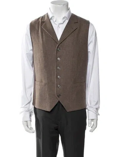 Pre-owned Brunello Cucinelli Wool Suit Vest In Brown