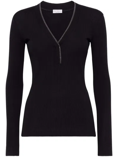 Brunello Cucinelli Wool Sweater In Black