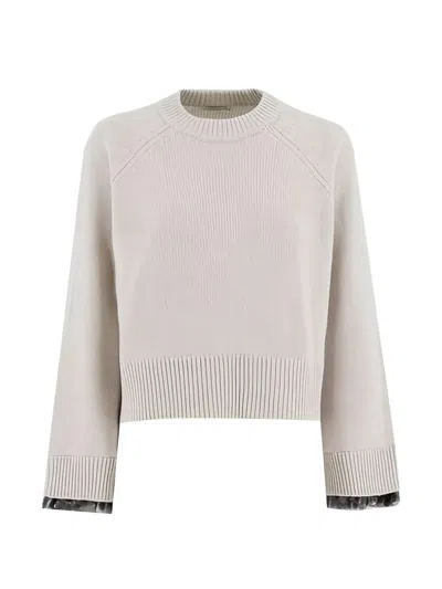 Brunello Cucinelli Wool Sweater In Neutral